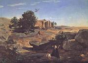 Jean Baptiste Camille  Corot Agar dans le desert (mk11) Spain oil painting reproduction